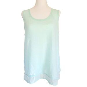 Womens L Gap Lightweight Spring-Ready Sleeveless Mint Green Keyhole Button Back